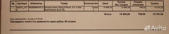 Трекинговые ботинки asolo enforce GTX JR 38 размер