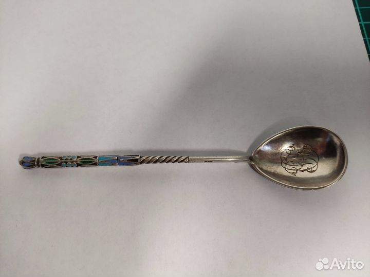 Серебряная ложка перегородчатая эмаль 84 проба