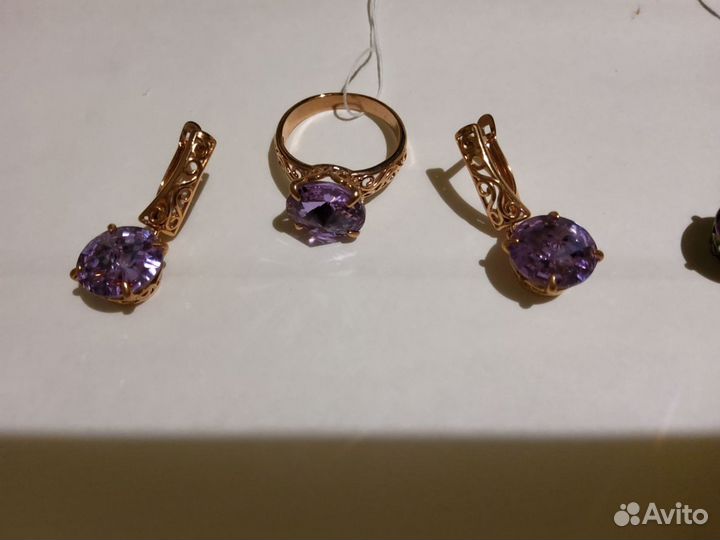 Swarovski комплект золочение,серебре(17)(18)(18,5)