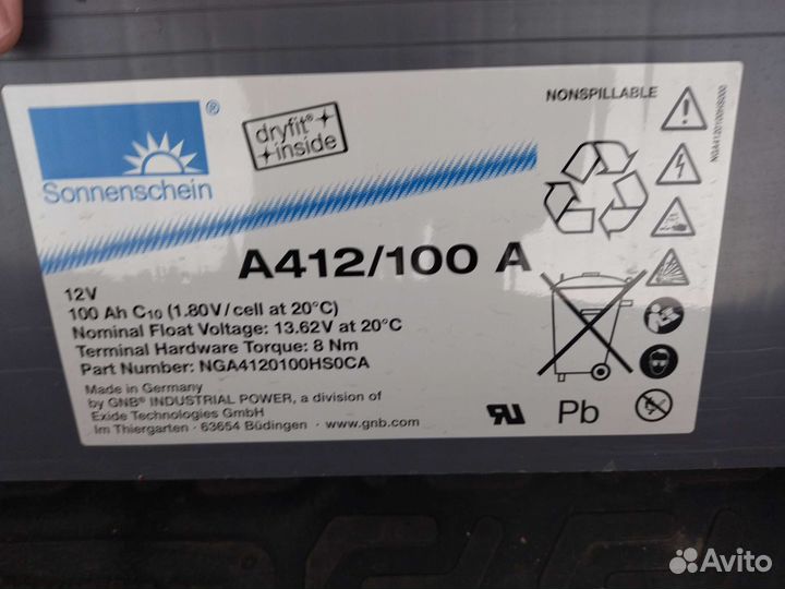 Аккумулятор sonnenschein a412/100 a