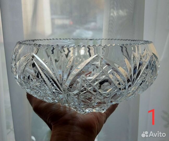 Салатник хрустальный. Ваза для фруктов. СССР