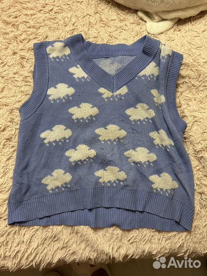 Жилетка с облаками shein