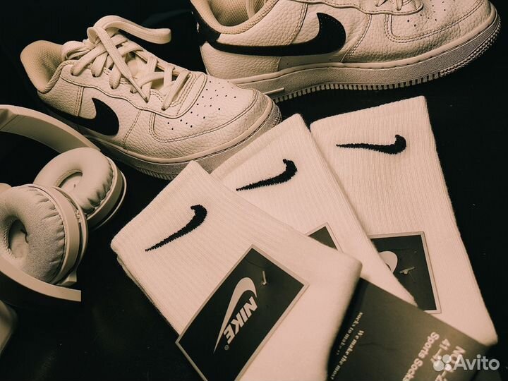 Носки nike высокие белые