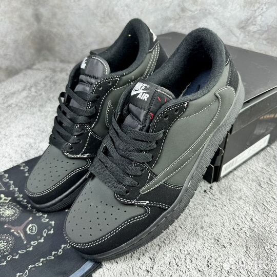 Кроссовки nike air jordan 1 low travis scott black