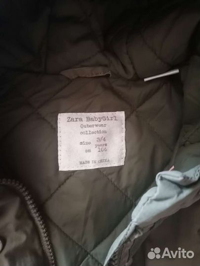 Куртка zara для девочки 3-4 лет