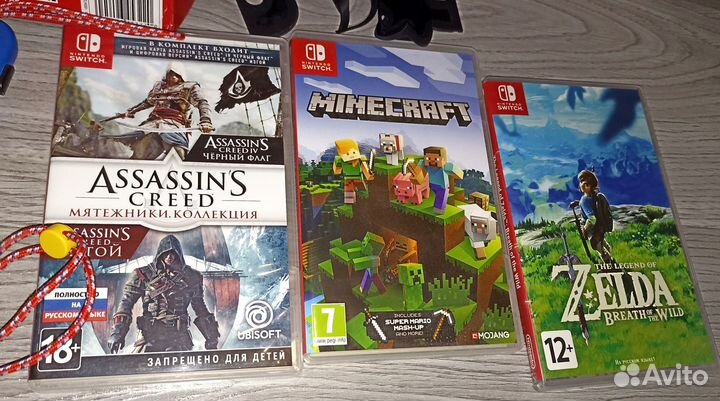 Nintendo switch mario + 3 картриджа