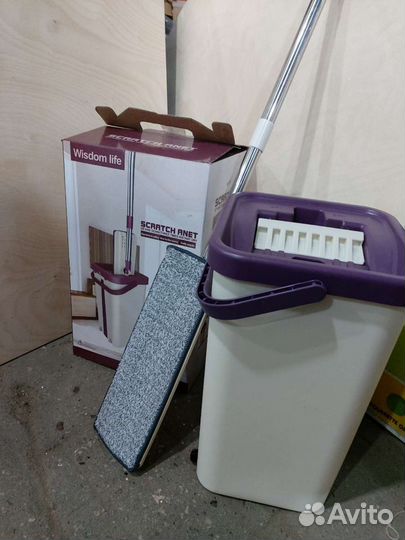 Ведро со шваброй с отжимом. Новое