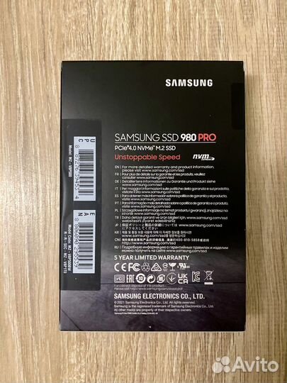 Накопитель ssd Samsung 980 PRO NVMe M.2 500 GB