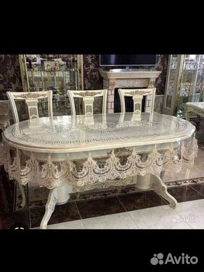 Силиконовая скатерть с кружевом