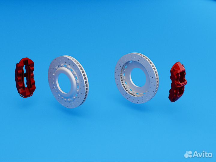 Комплект суппортов и тормозных дисков