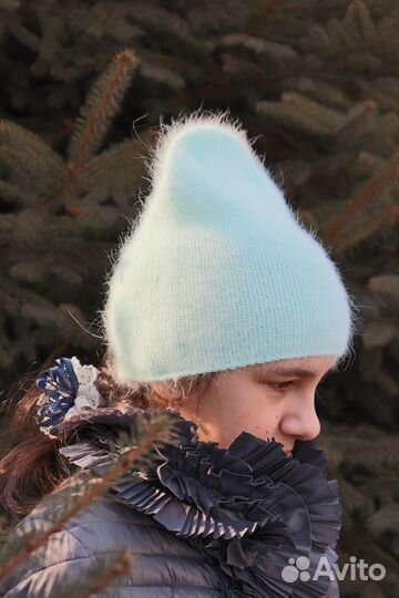 Шапочка бини пушистая