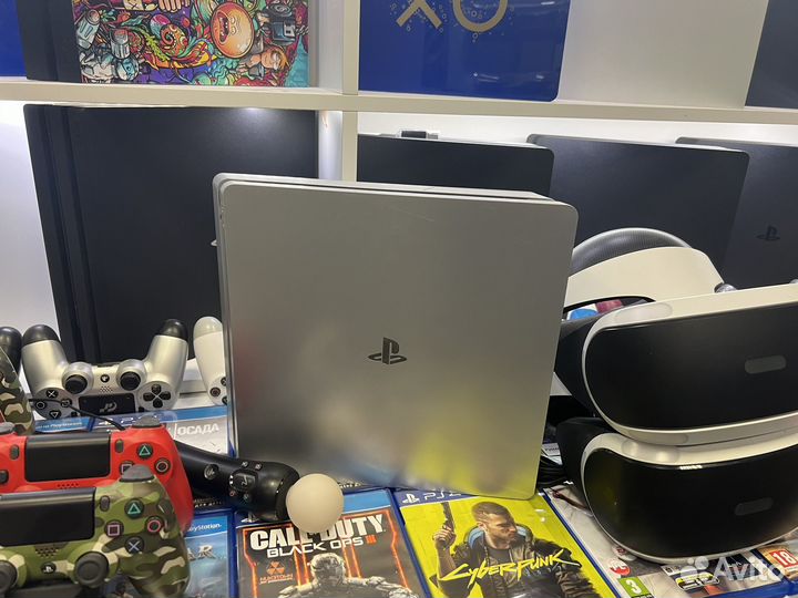 Sony PS4 slim + игры