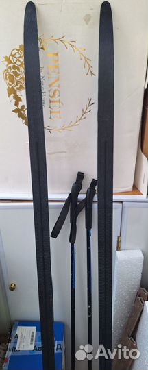 Лыжи пластиковые с палками