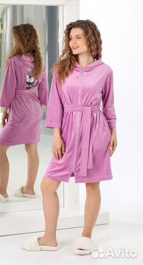 Халат женский велюр