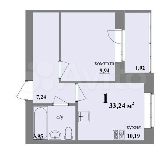 1-к. квартира, 33,2 м², 3/4 эт.