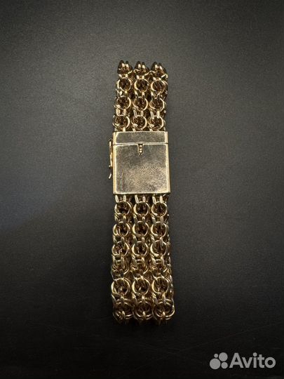 Золотой браслет тройной бисмарк 101.3 гр