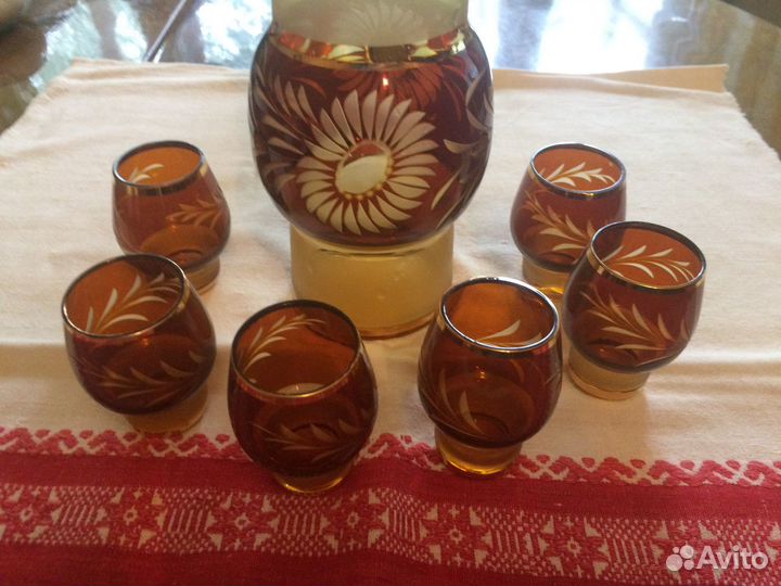 Коньячный набор Bohemia, винтаж