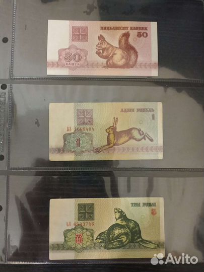 Набор банкнот Беларусии