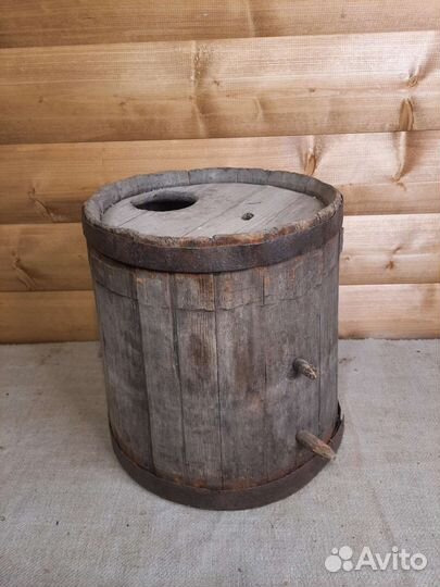 Деревянная Бочка Кадушка с Крышкой 19в 2