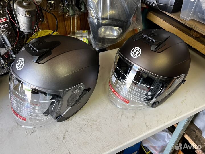 Шлем мотошлем открытого типа новый черный