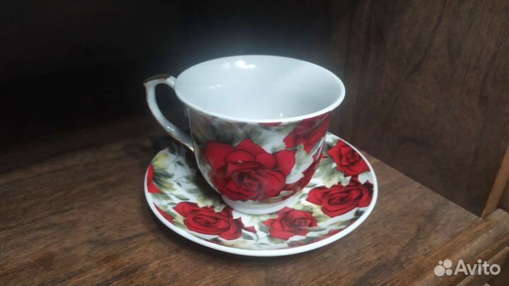 Чайные чашки с блюдцами фарфор