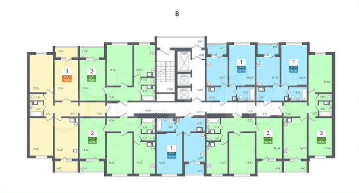 1-к. квартира, 41,5 м², 18/21 эт.