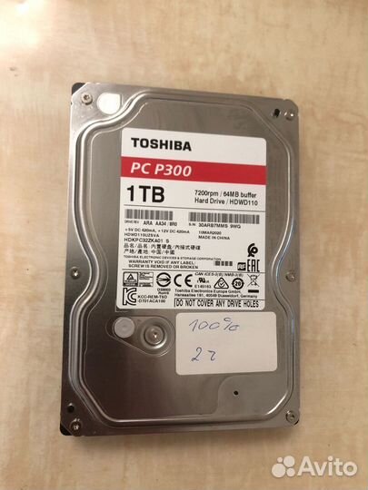 Жесткий диск Toshiba P300 1 Tb, как новый