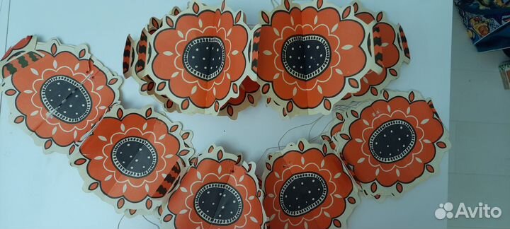 Бумажная гирлянда СССР новогодняя 