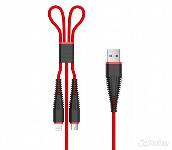 USB-кабель Devia Fish 2 в 1: Micro USB и Lightning