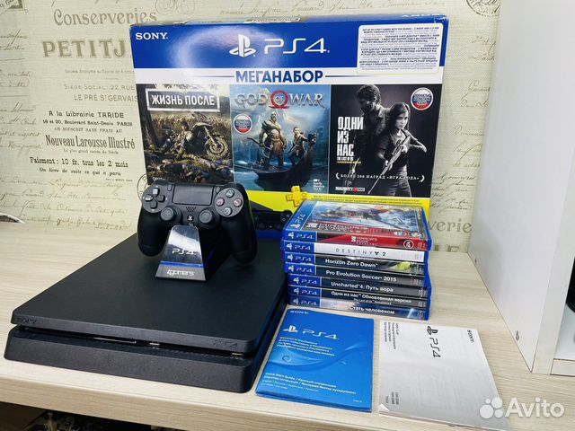 PS4 Slim 1000GB + игры,коробка, гарантия