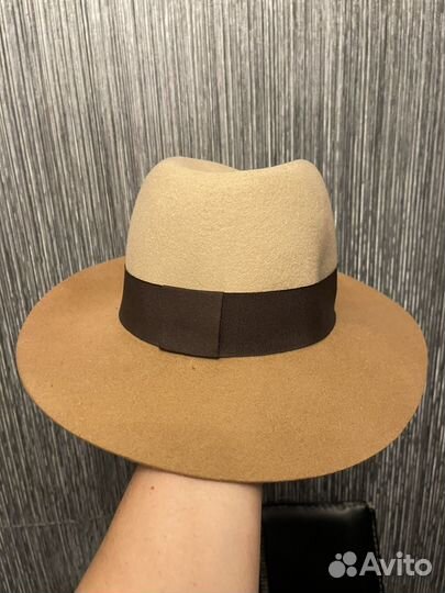 Шляпка осень/ зима с большими полями, 100% шерсть