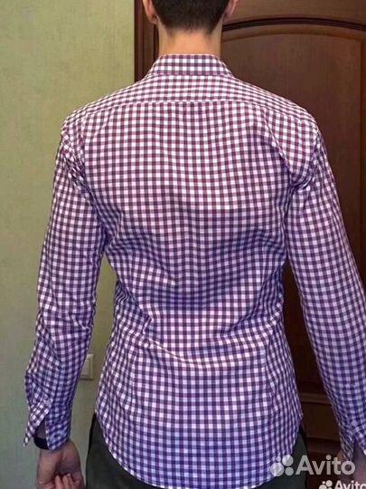 Мужская рубашка в клетку. Длинный рукав