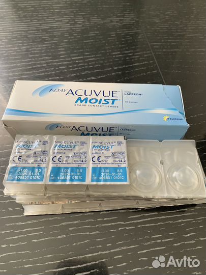 Линзы acuvue moist one day