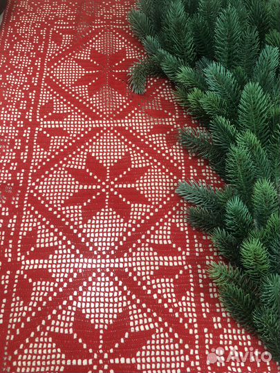 Салфетка, раннер, дорожка красная,98х48см