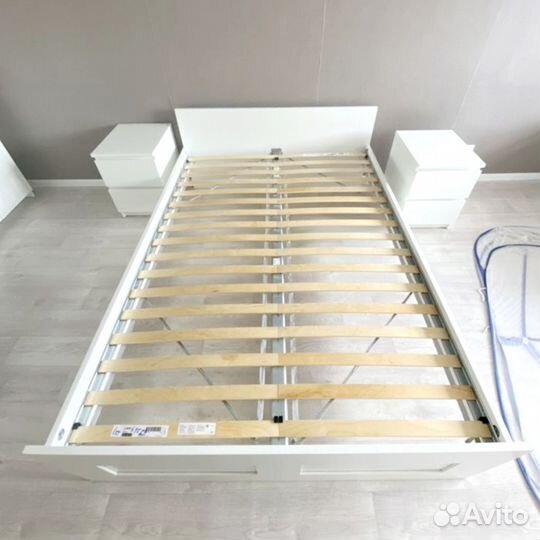 Кровать IKEA brimnes с матрасом