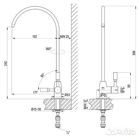 Кран для воды Lemark Expert LM5040S, сталь