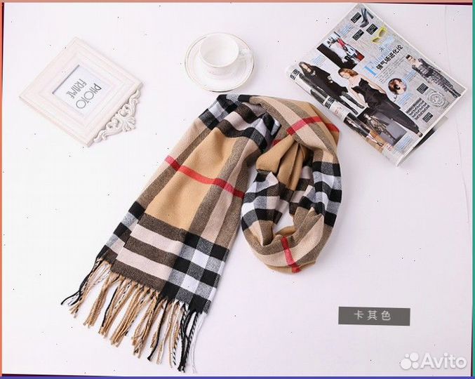 Тёплый шарф Burberry (Размеры S - 2XL)
