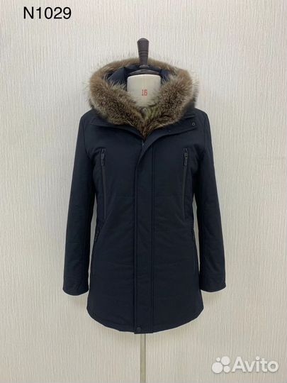 Шикарная парка муж Корея на верб меху 48-60