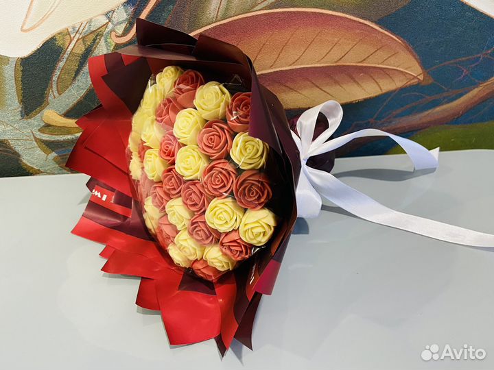 Букет роз из шоколада