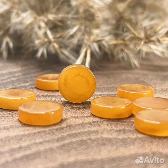 Рондели из натурального балтийского янтаря. Круглы