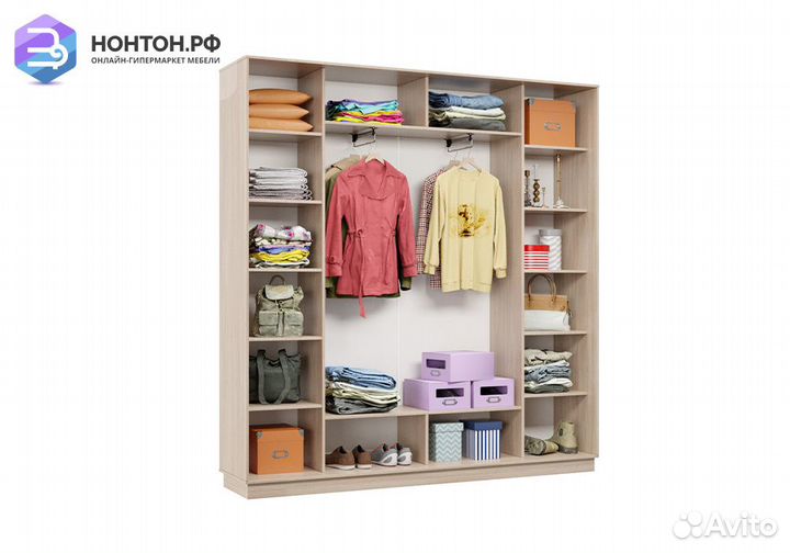 Шкаф-купе трёхдверный Мэн ясень шимо светлый