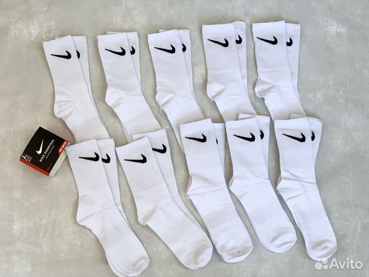 Белые носки Nike Everyday 10 пар