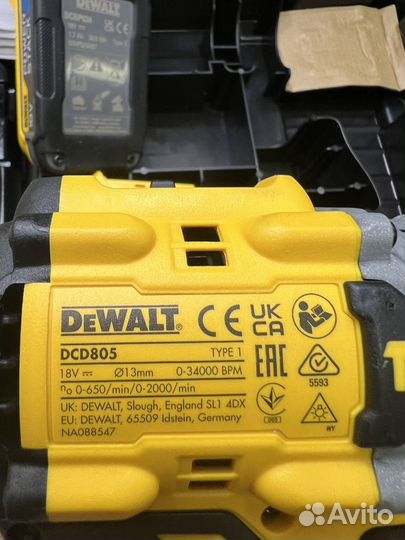 Дрель шуруповерт dewalt DCD 805 E2T