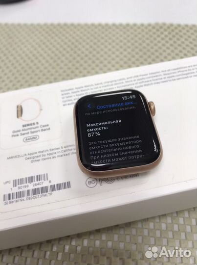 Apple Watch 5 44mm Gold Pink 87%акб идеал