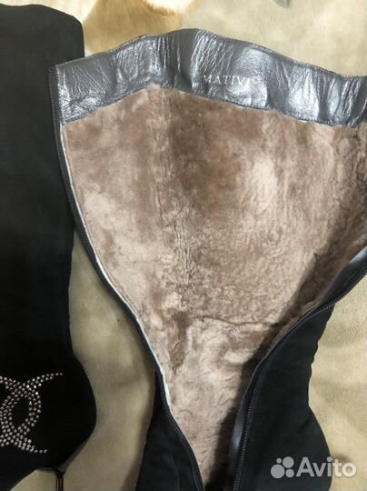 Сапоги зимние женские замшевые 39 размера