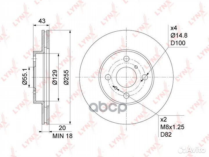 Диск тормозной BN-1156 lynxauto