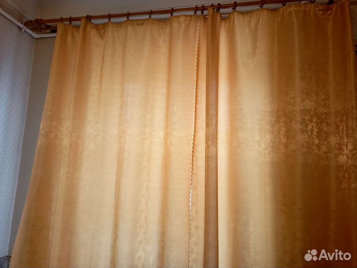 Шторы 140 на 280 золотой цвет