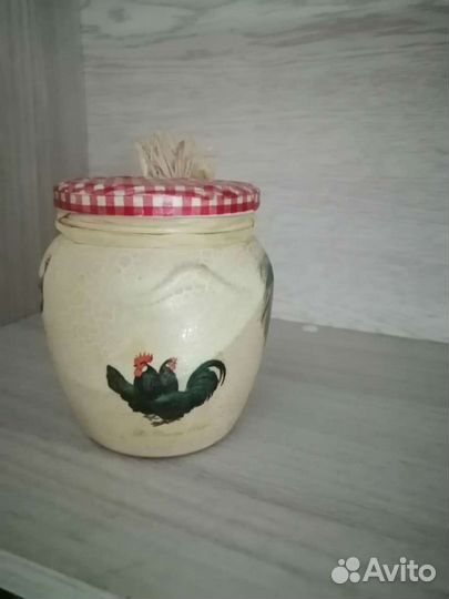 Баночка для украшения кухни. Супруги Ваня и Маня