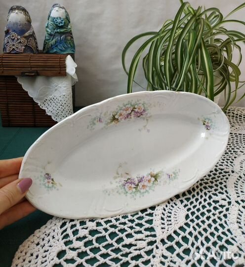 Антикварные тарелки Песочное 1927 блюдо Буди