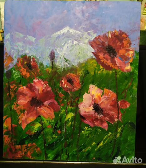 Картина маслом на холсте цветы